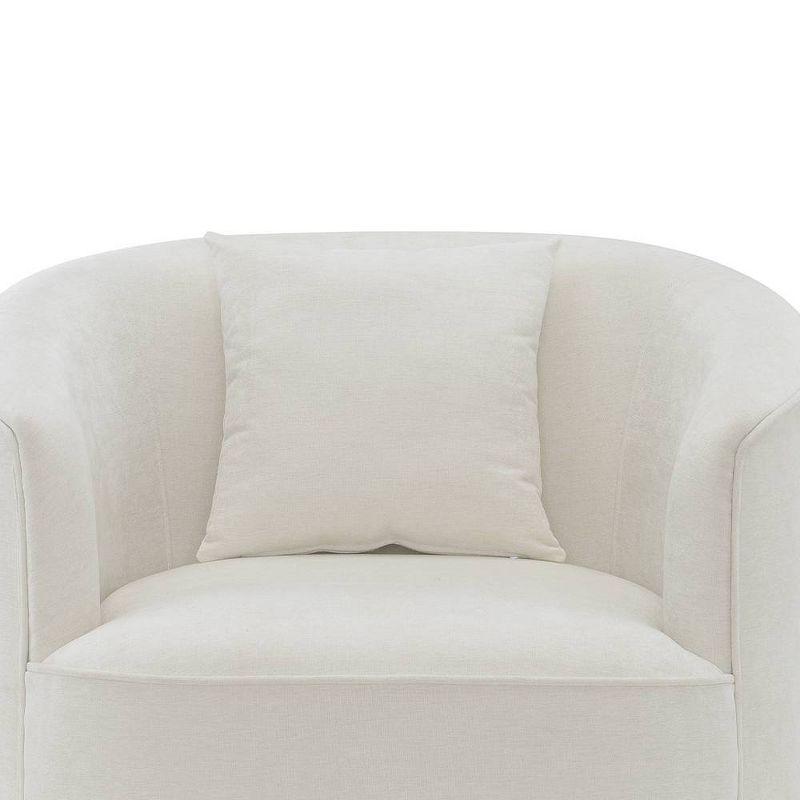 Acme Furniture 39" Odette Accent Chair Beige Chenille: Linen Upholstery, Wood Frame, No Assembly Required