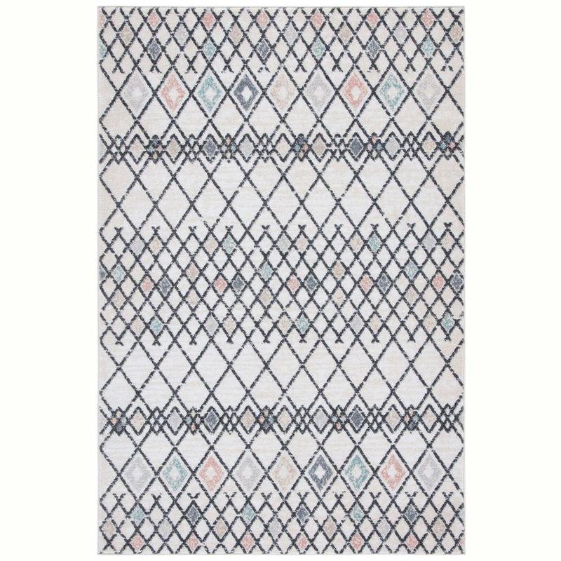 Ivory Elegance 4' x 6' Hand-Knotted Synthetic Rectangular Rug