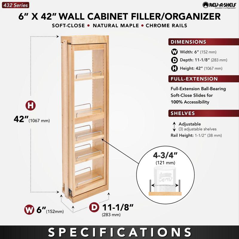 Rev-A-Shelf Pull Out Wall Filler Cabinet Wooden Organizer