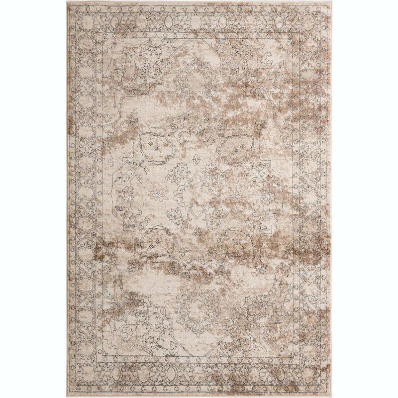 Unique Loom Portland Collection Area Rug - Canby (6' 1" x 9' Rectangle Ivory/Beige)