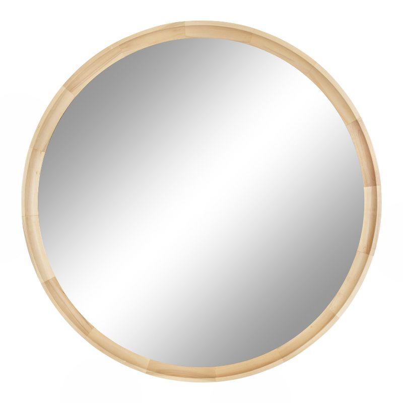 Kate and Laurel Hatherleigh Round Wood Wall Mirror