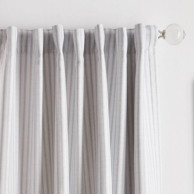 Martha Stewart 2pk 84" Ticking Stripe Back Tab Blackout
