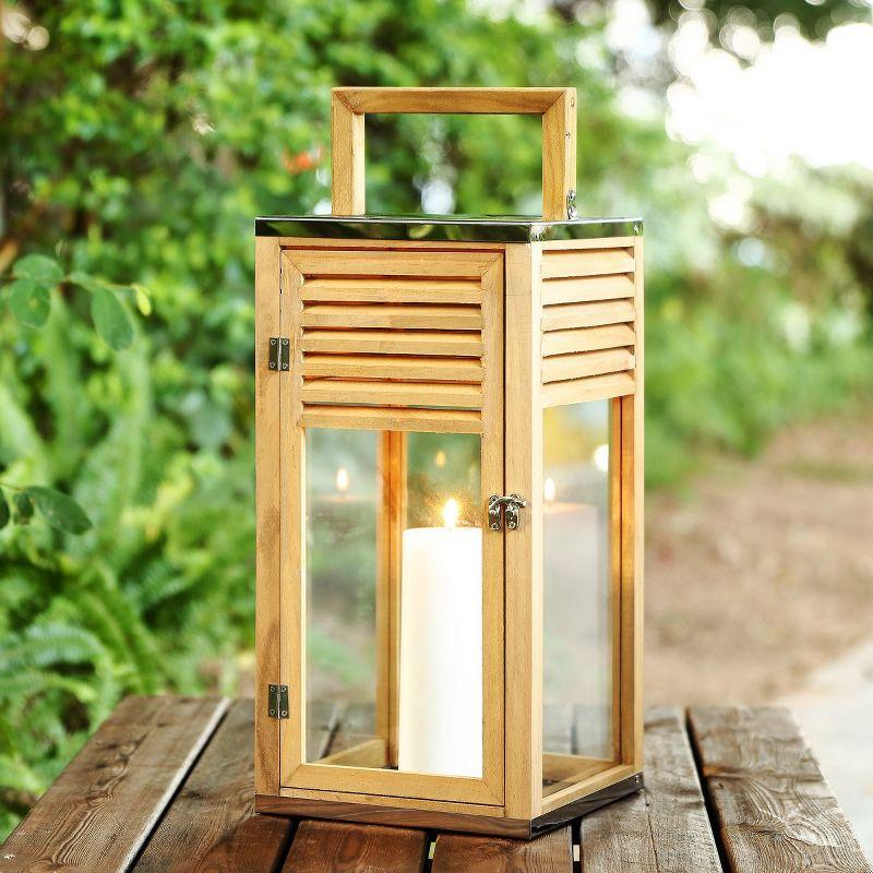 Alenna 21.25" Outdoor Lantern - Light Brown - Safavieh.