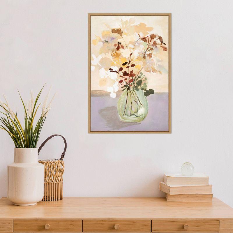 16" x 23" Pastel Flower 2 by Design Fabrikken Framed Wall Canvas - Amanti Art: Modern Style, Botanical Still Life, Sawtooth Back