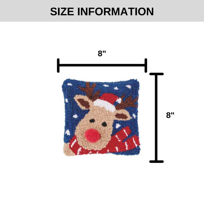 C&F Home Christmas Reindeer Hooked Petite Size Petite Size Accent Throw Pillow