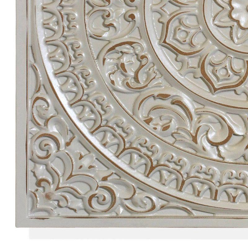 Lara Antique Gray Wooden Mandala Wall Plaque