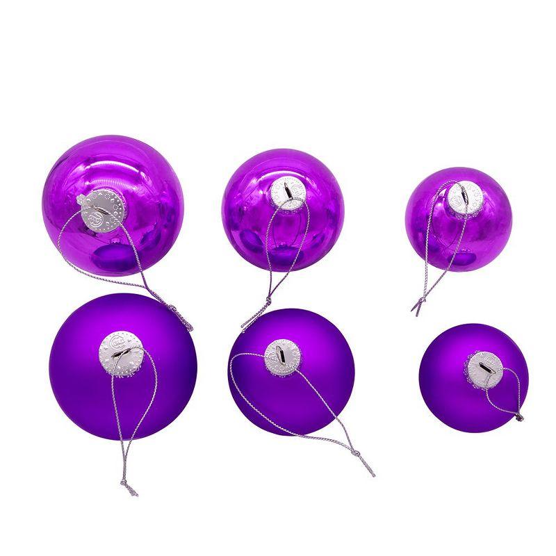 Kurt Adler 60-80MM Shiny and Matte Purple Balls, 20 Piece Set