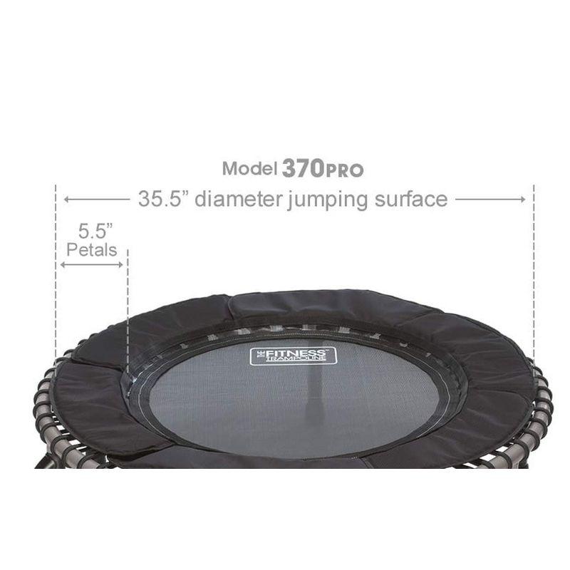 JumpSport 370 PRO Indoor Lightweight Heavy Duty 39-Inch Heavy Duty Fitness Trampoline with Handle Bar Accessory and Adjustable Tension Bungees, Black