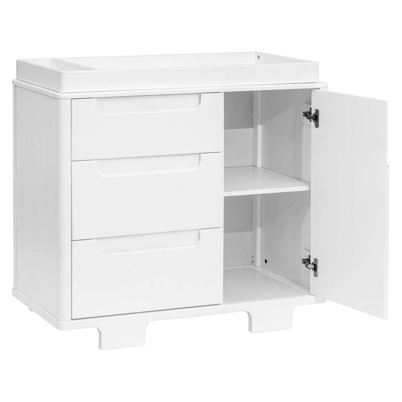 Yuzu Modern White 3-Drawer Dresser with Changing Tray