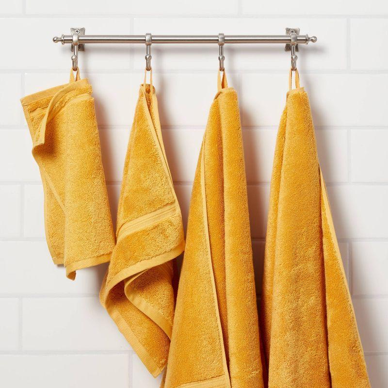 Total Fresh Antimicrobial Oversized Bath Towel Gold - Threshold™: 100% Cotton, Low Lint, Heavyweight Terry Bath Sheet