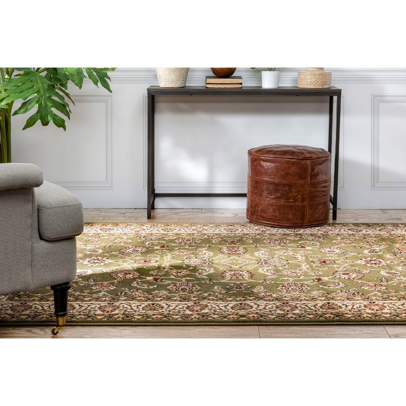 Noble Sarouk Green Persian Floral Oriental Formal Traditional Area Rug 7x10 ( 6'7" x 9'6" ) Modern Contemporary Transitional Soft Rug