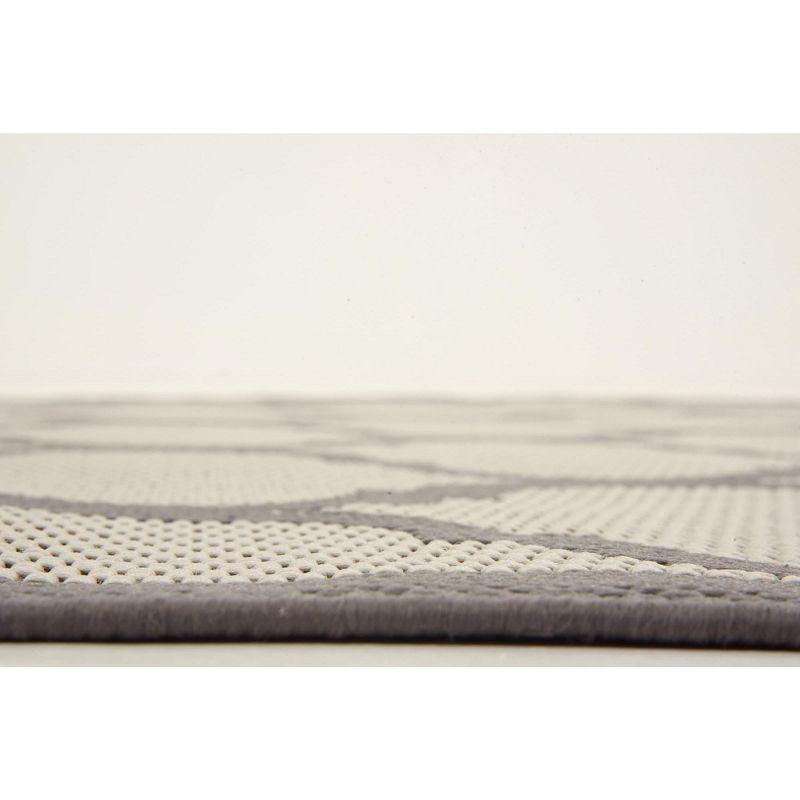 Unique Loom 6' 1 x 6' 1 Square Gray Outdoor Trellis Moroccan Area Rug