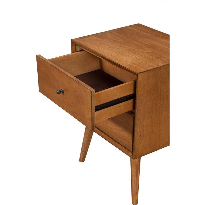 Alpine Furniture Flynn Nightstand, 18" W x 15" D x 26" H, Acorn