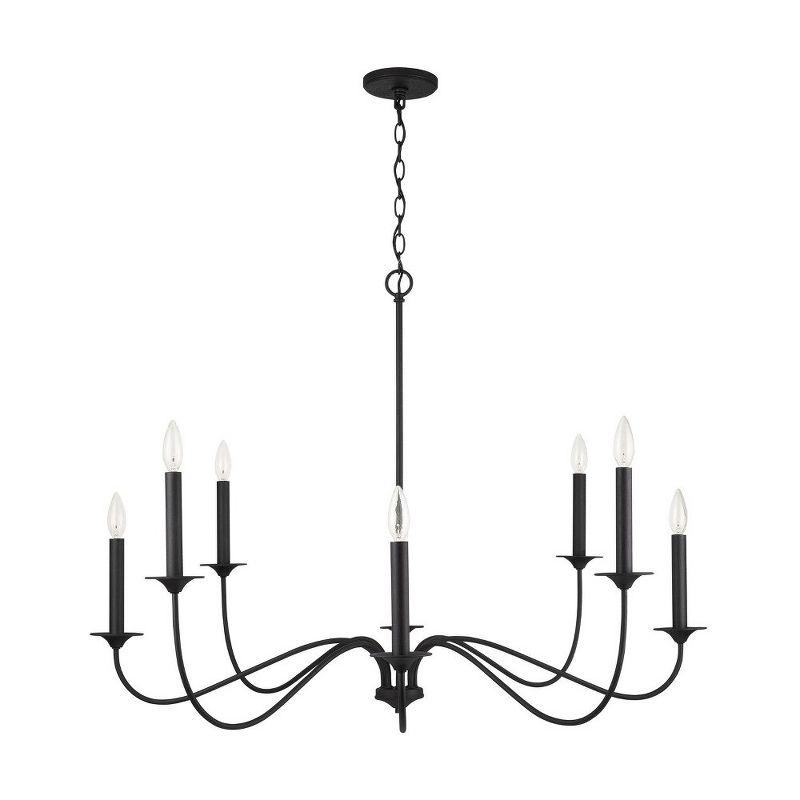 Elegant Black Iron 8-Light Taper Candle Chandelier