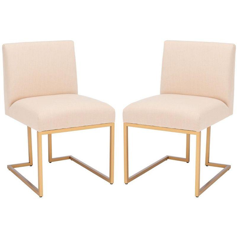 Ayanna Side Chair (Set Of 2) - Beige/Gold - Safavieh