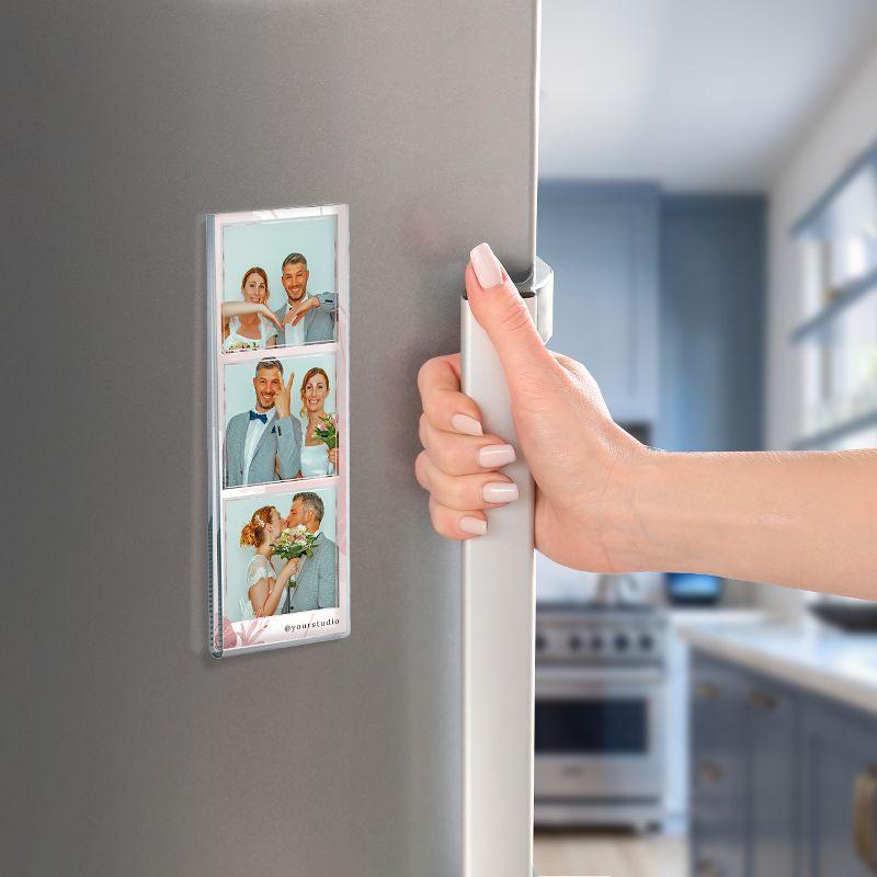 Azar Displays Clear Acrylic Magnet Back Sign Holder Frames 2" W x 7" H - Portrait / Vertical, 2-Pack (Set of 2)