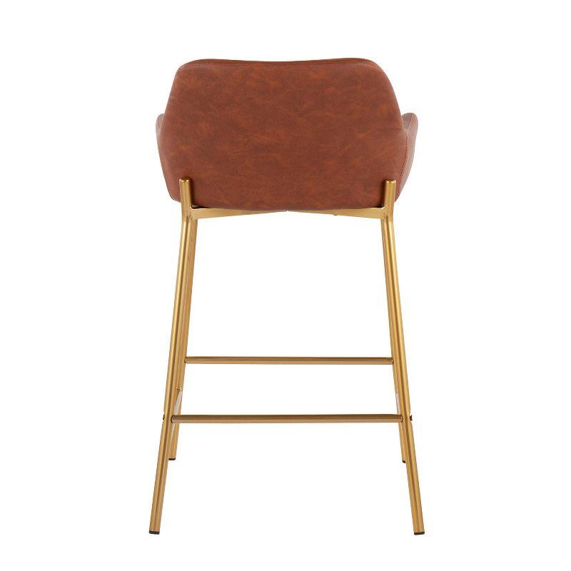 Cassiopeia Fixed-Height Faux Leather Bar & Counter Stool with Metal Legs