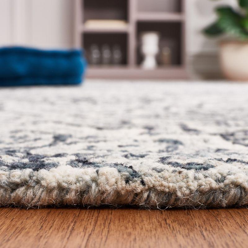 Abstract ABT201 Handmade Indoor Area Rug - Dark Blue/Grey - 6'x6' - Safavieh