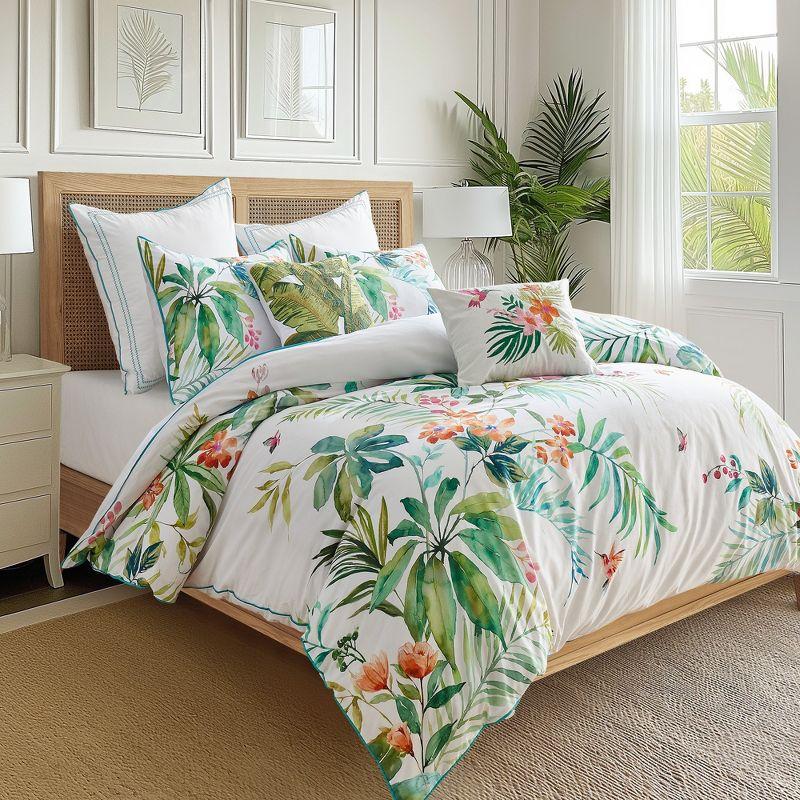 Hummingbird Grove Cream  Euro Sham set of 2 - Levtex Home