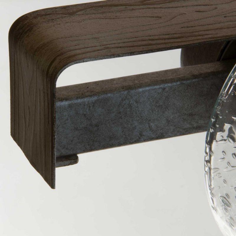 Progress Lighting Gulliver 3-Light Semi-Flush Convertible Ceiling Light, Graphite, Wood Grained Texture