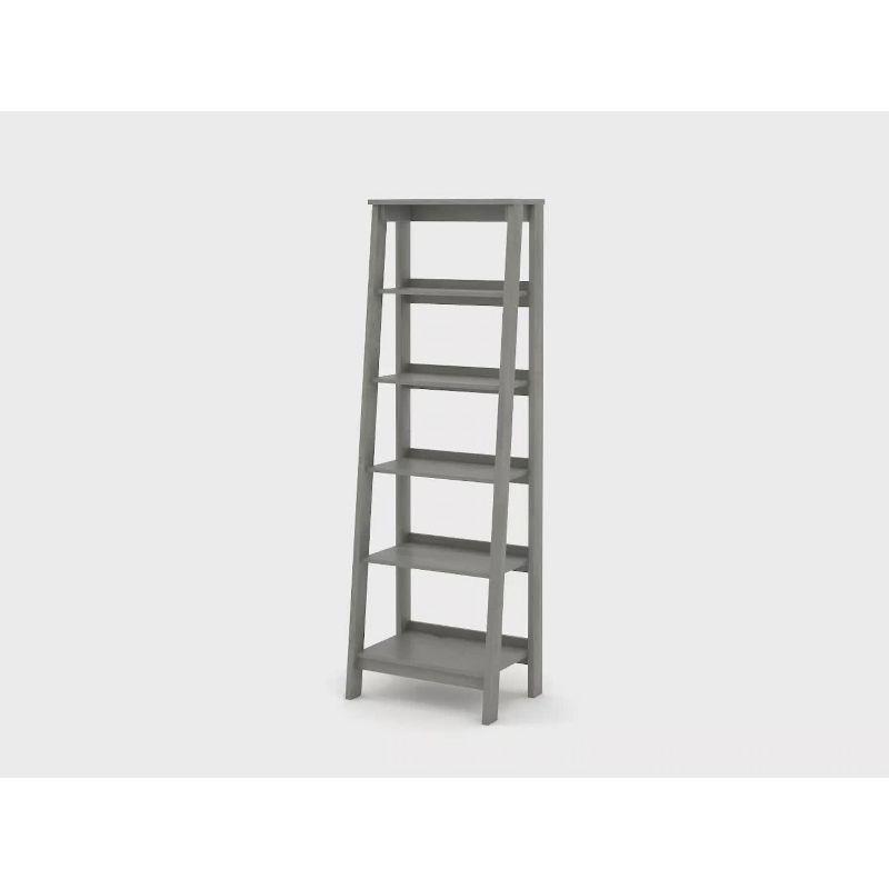 71.14" Trestle 5 Shelf Bookcase Mystic Oak - Sauder: Open Display, Fixed Shelves