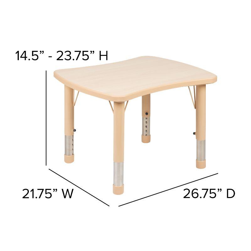 Goddard 22" x 27" Rectangular Plastic Height Adjustable Activity Table