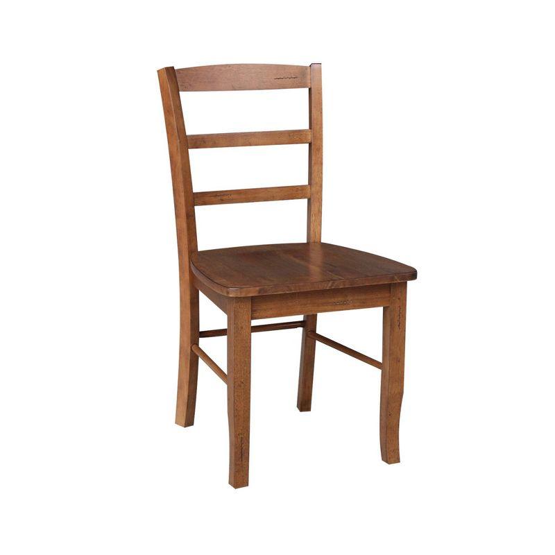 Distressed Oak Solid Wood High Ladderback Side Chair Set