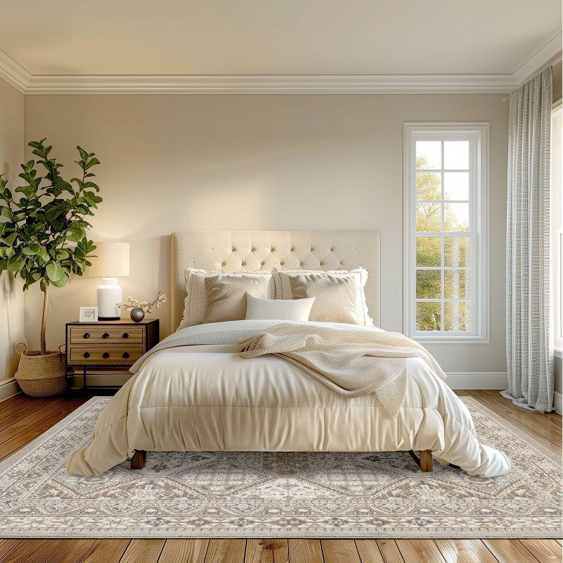 Nuloom 2x8 Becca Tiled Indoor Area Rug, Taupe, Faded Transitional Design, Stain Resistant, Bedroom, Living Room, Kitchen