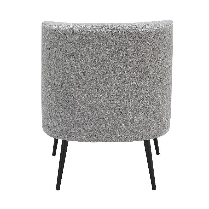 Light Grey Metal Upholstered Slipper Chair