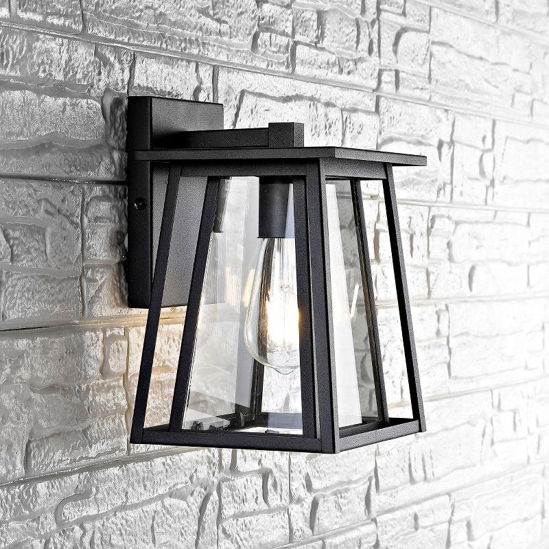 Stern Outdoor Wall Lantern - PLT4004 - Clear/Black - Safavieh