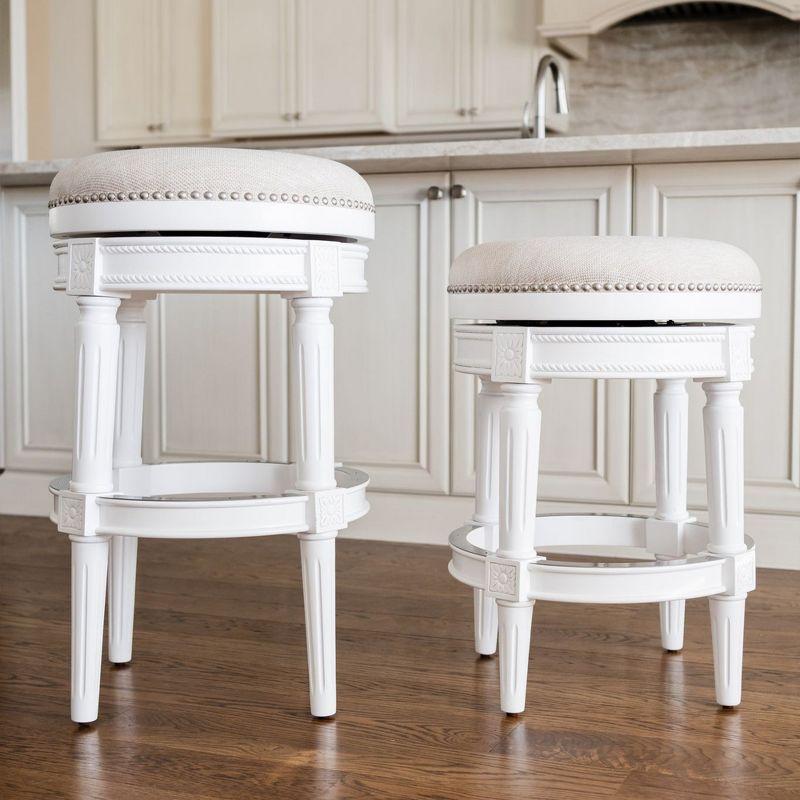 Maven Lane Maven Lane Pullman Backless Stool with Fabric Upholstery