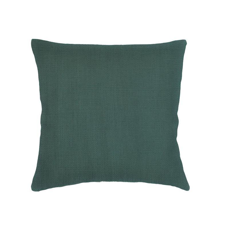 Emerald Green Linen Throw Pillow with Down Alternative Fill 20x20