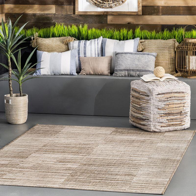 Reversible Striped Synthetic 64" Rectangular Easy-Care Area Rug