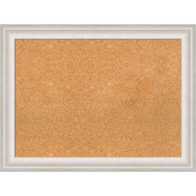 Trio White Wash Silver Framed Natural Corkboard 32" x 24"