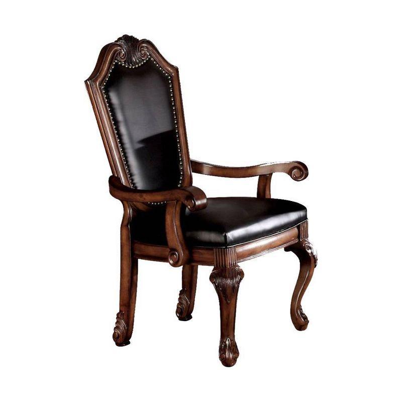 Chateau De Ville Arm Chair (Set-2) in , Black/Cherry