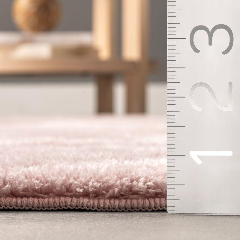 nuLOOM 3' x 5' Cozy Plush SuperiorWash Area Rug, Machine Washable, Non-Slip, Soft Fluffy Shag Carpet for Living Room Bedroom Nursery, Loni Pink