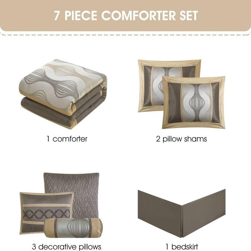 Nanshing America, Inc Kath 7 Piece Microfiber Modern & Contemporary Comforter Set
