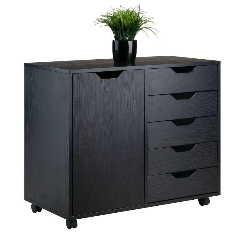 Winsome Halifax 5-Drawer Black Laminate Office Cabinet