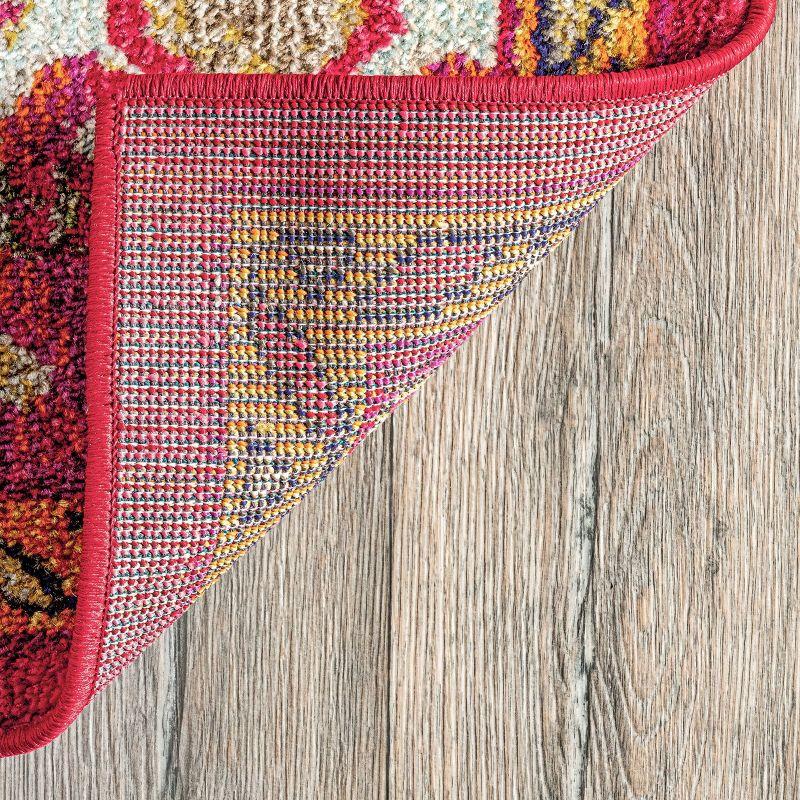 4'x6' Vintage Mackenzie Area Rug Pink - nuLOOM: Medallion Pattern, Low Pile, Indoor, Machine Made, Jute Backing