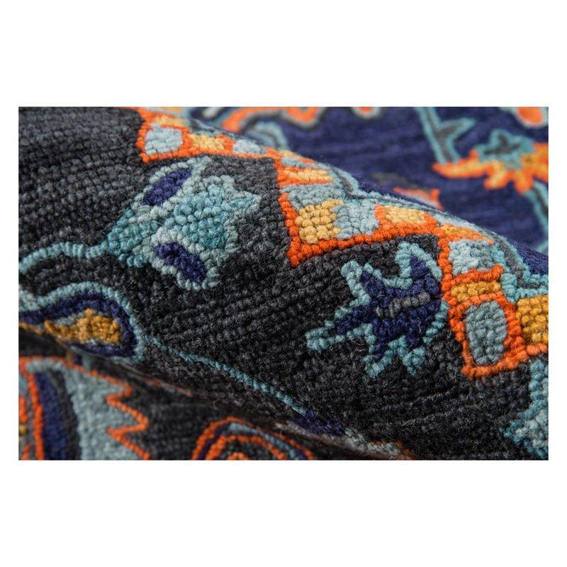 Momeni Ibiza Grant Navy 2'x3' Accent Rug: Traditional Wool Medallion, Handmade Tufted Indoor Medium Pile