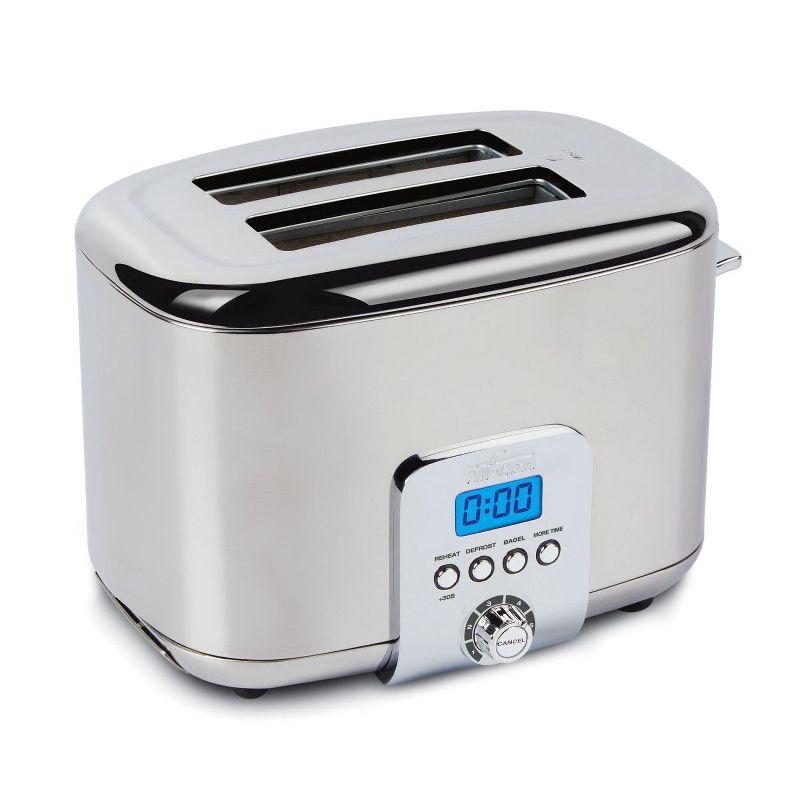 Stainless Steel Digital 2-Slice Toaster with Wide Slots