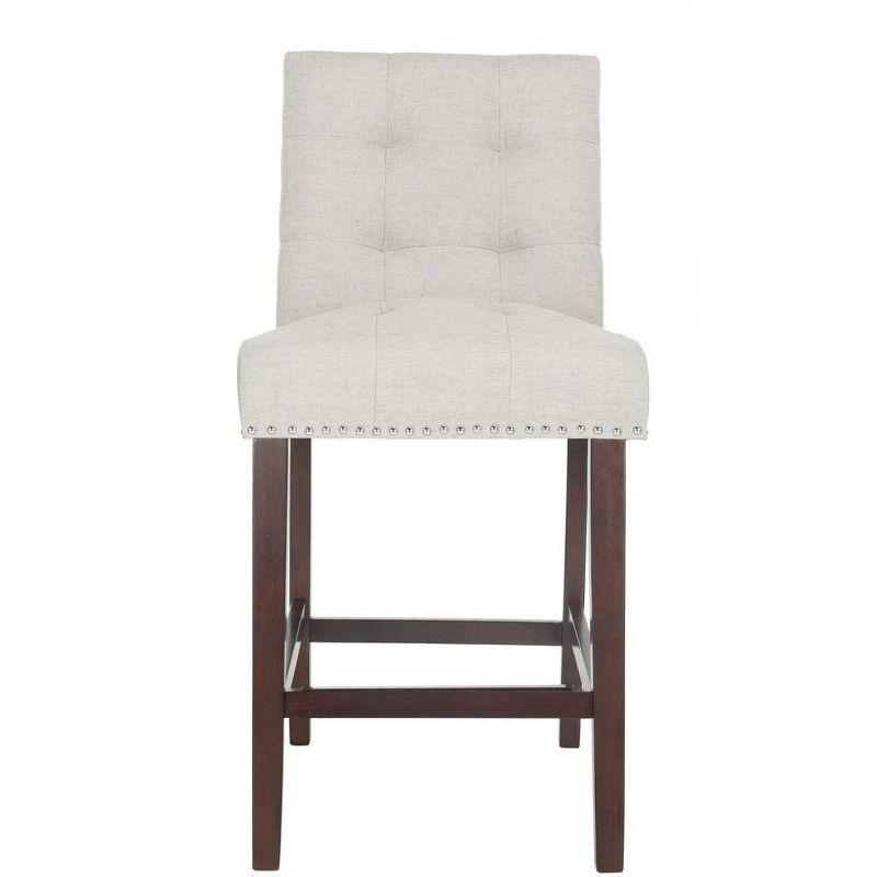 Nikita Counter Stool (Set of 2) - BST6303 - Light Grey/Espresso - Safavieh