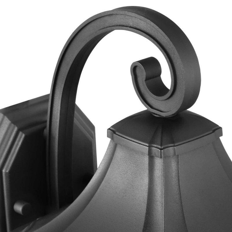 Progress Lighting Marquette 1-Light Outdoor Wall Lantern in Black with Water Glass Shade