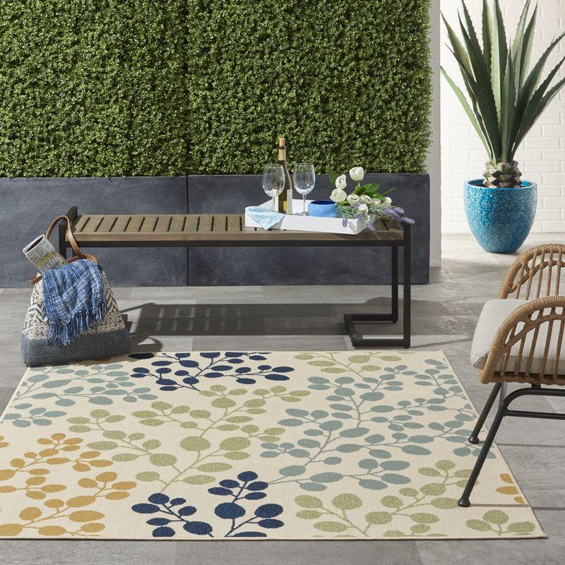 Nourison Caribbean CRB01 Indoor/outdoor Area Rug - Ivory 5'3" x 5'3"square
