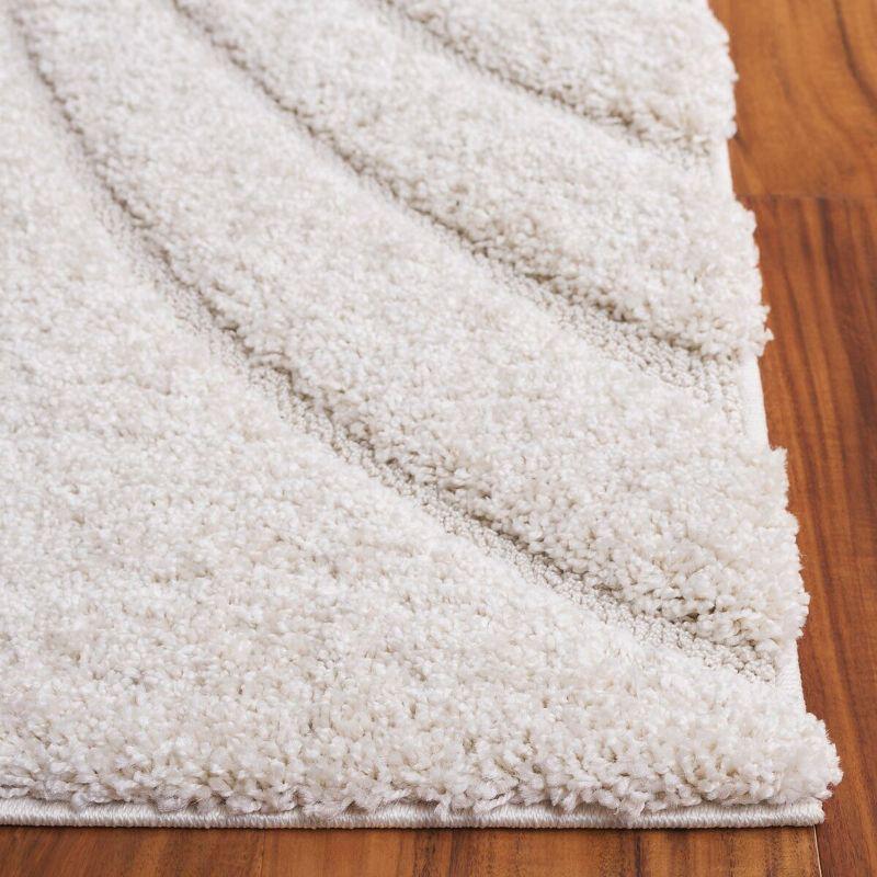 Florida Shag SG471 Power Loomed Indoor Area Rug - Creme/Creme - 5'3"x7'6" - Safavieh