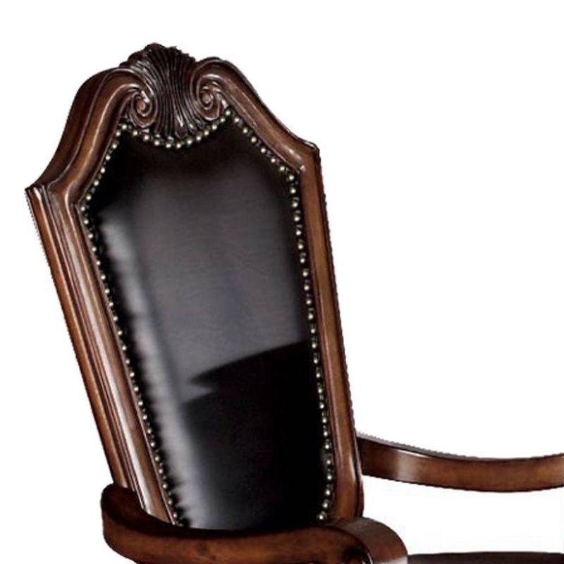 Chateau De Ville Arm Chair (Set-2) in , Black/Cherry