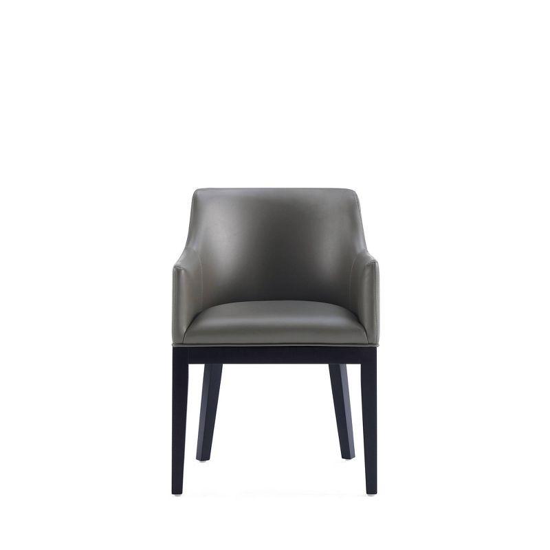 Pebble Grey Modern Upholstered Faux Leather Low Side Chair