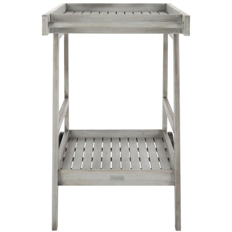 Renzo Indoor/Outdoor Serving Cart PAT7032 - Grey Wash - Safavieh