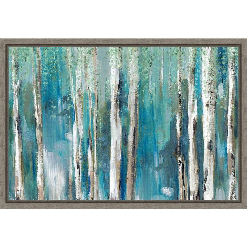 Cerulean Forest Birch Trees Canvas Wall Art Print