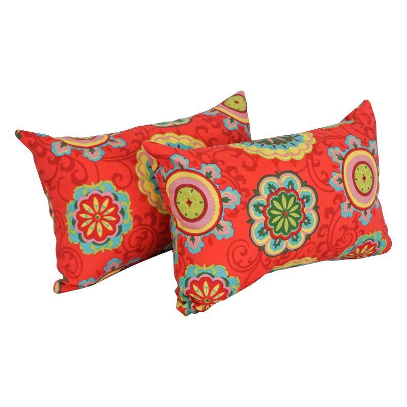 Farrington Terrace Grenadine Rectangular Outdoor Throw Pillows Set